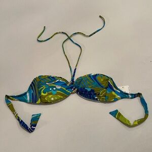 Trina Turk Blue and Green Bikini Top